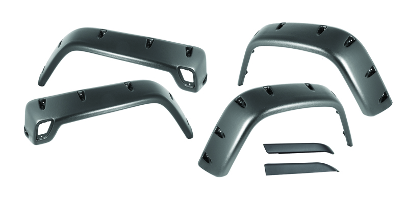 Jeep Wrangler Fender Flares - Front + Rear - Rugged Ridge - All Terrain - Matte - `97-`06